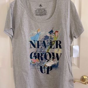 Disney store never grow up T-shirt.  Peter Pan. Size xxl.